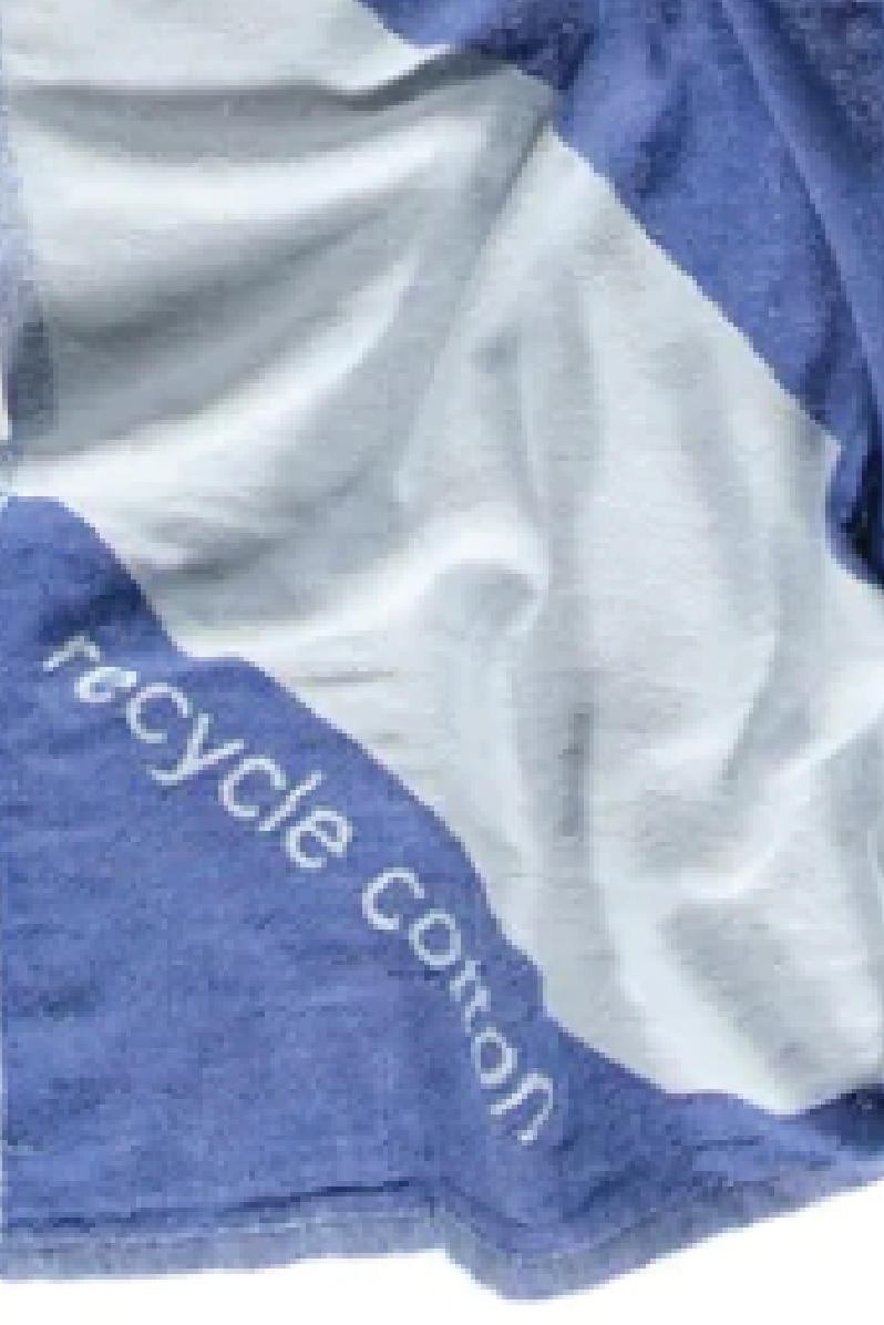 Recycled Cotton Turkish Towel - Bright Blue and Chalk