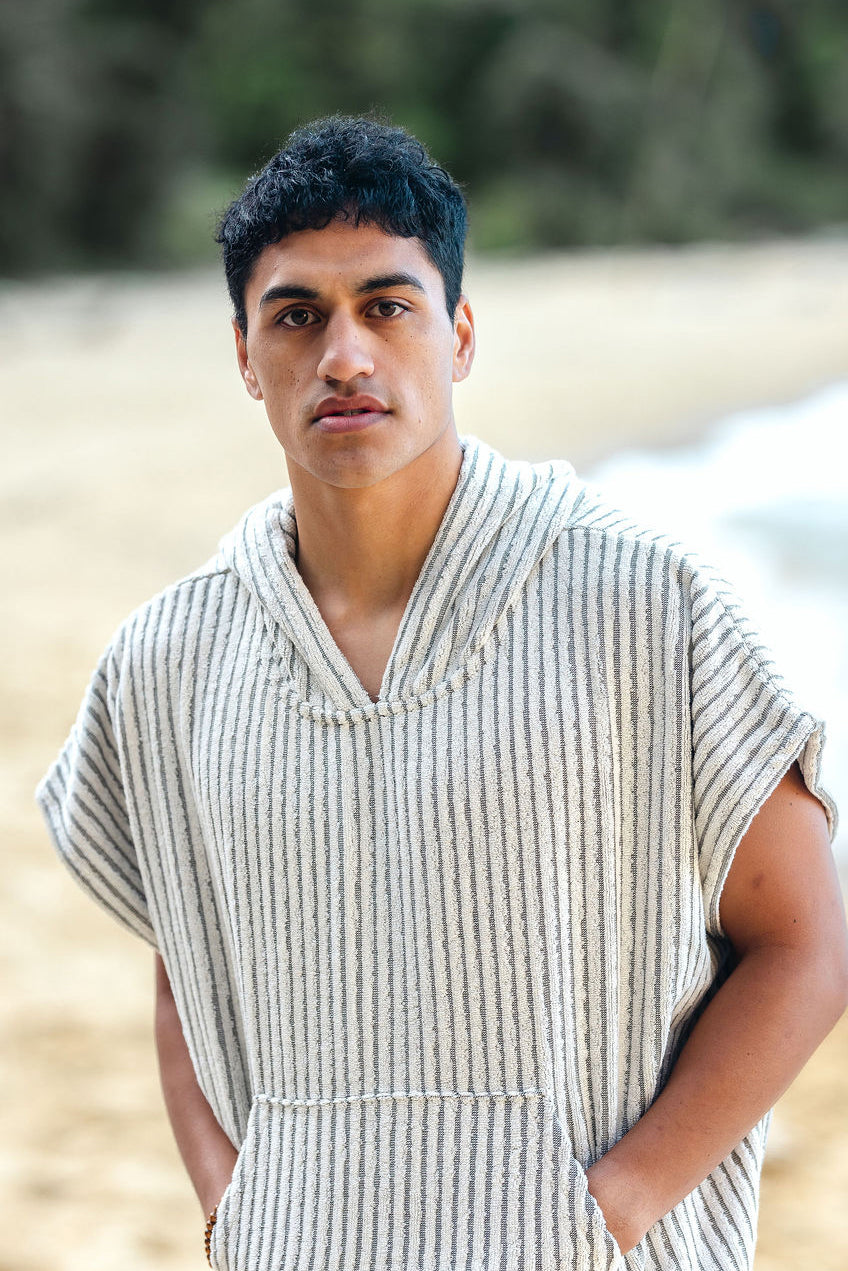 Heavy Weight Stripe Swim Poncho - Unisex