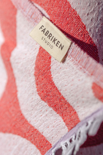 Palm  Turkish Towel - Red, Lilac & White