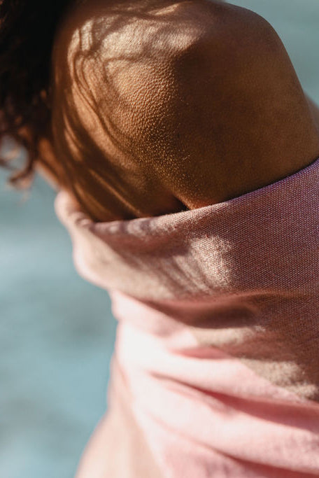 Recycled Cotton Turkish Towel - Neon Pink and Brick